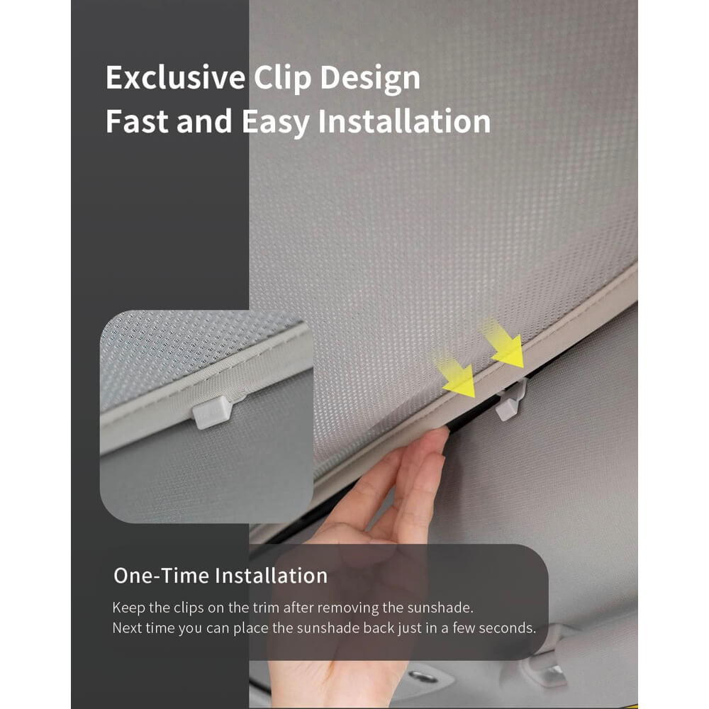 ม่านบังแดดหลังคา JOWUA GLASS ROOF SUNSHADE สำหรับ MODEL Y 2021-2024 สีดำ